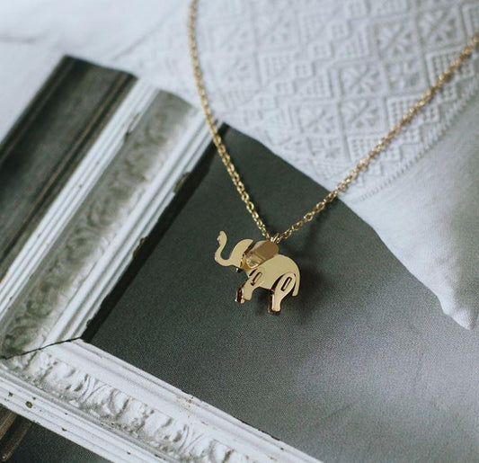 3D Lucky Elephant Pendant Necklace - OneCatBoutique