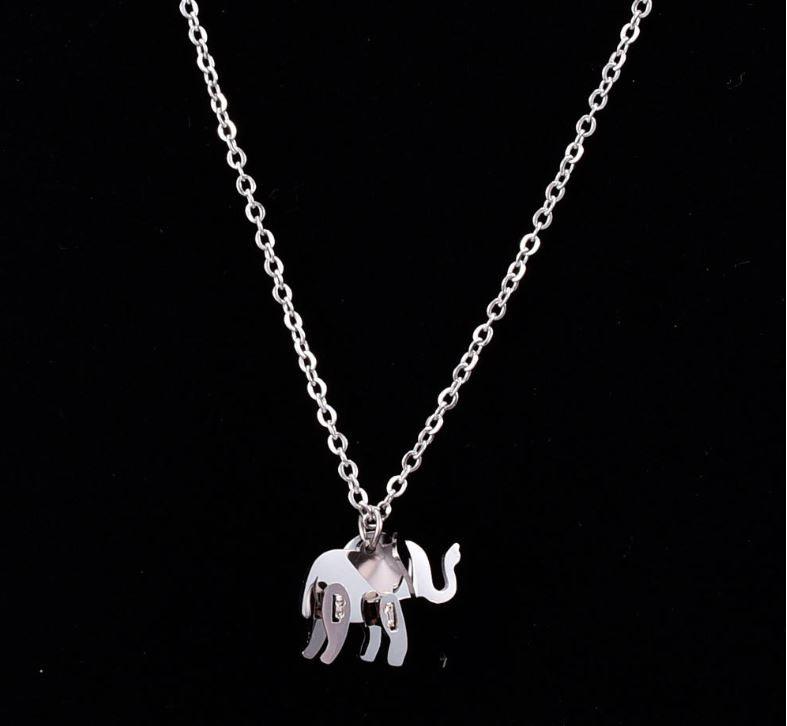 3D Lucky Elephant Pendant Necklace - OneCatBoutique