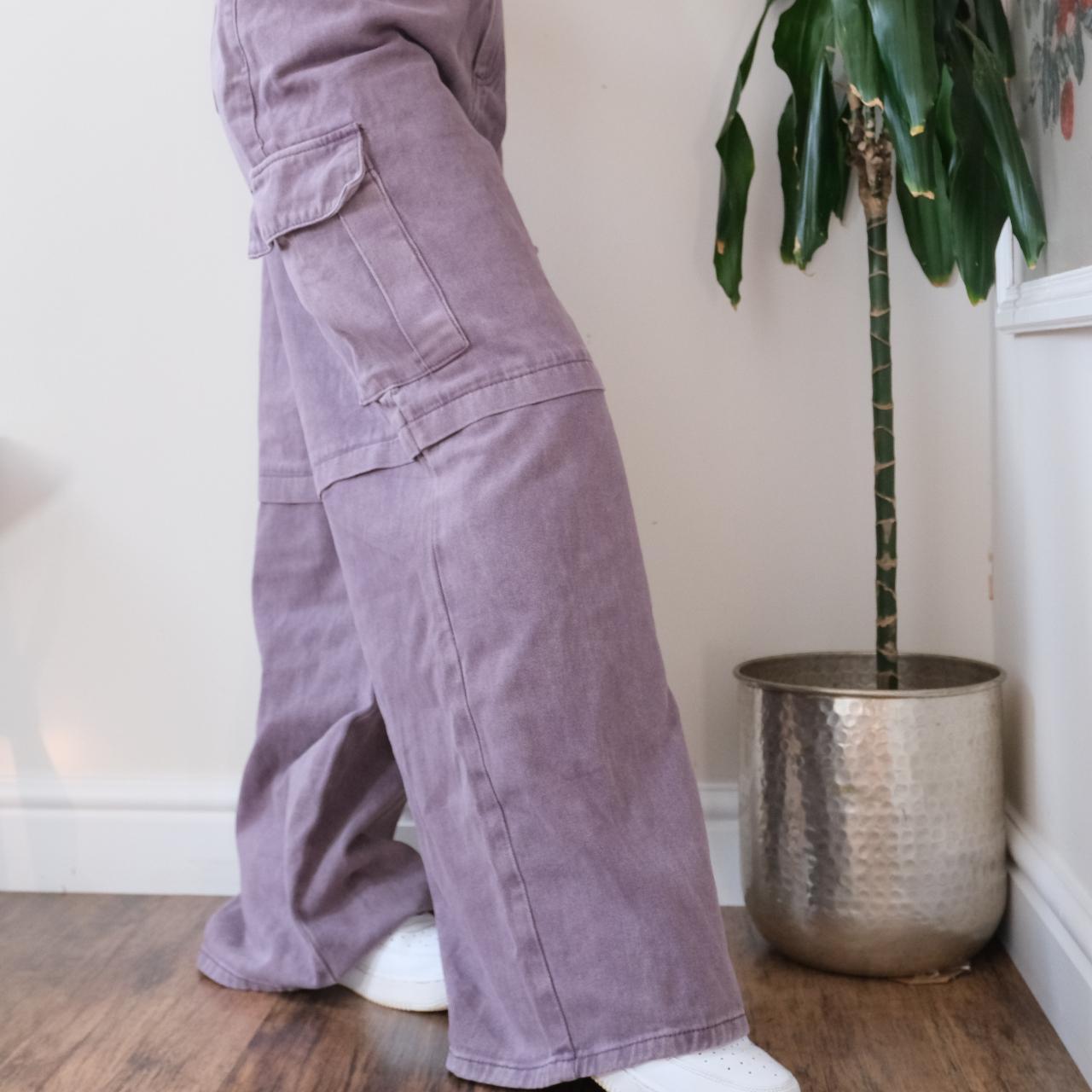 Y2K Unbelievable purple wide leg medium rise cargo jeans