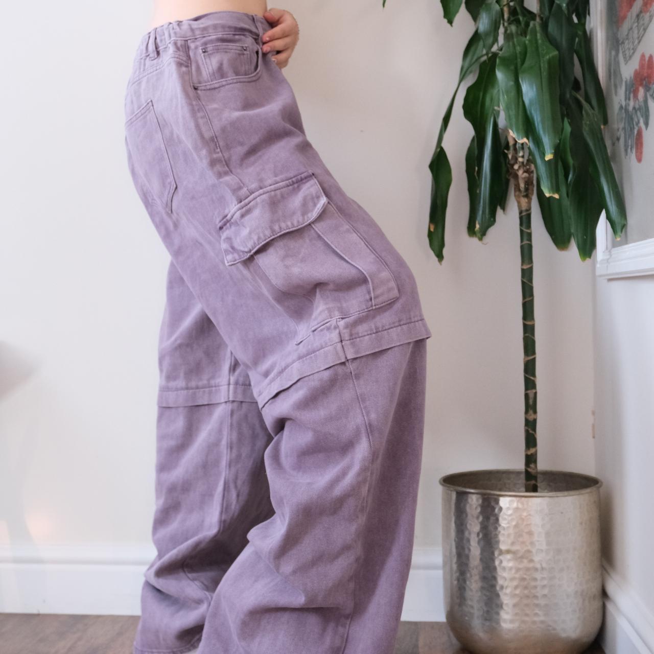 Y2K Unbelievable purple wide leg medium rise cargo jeans