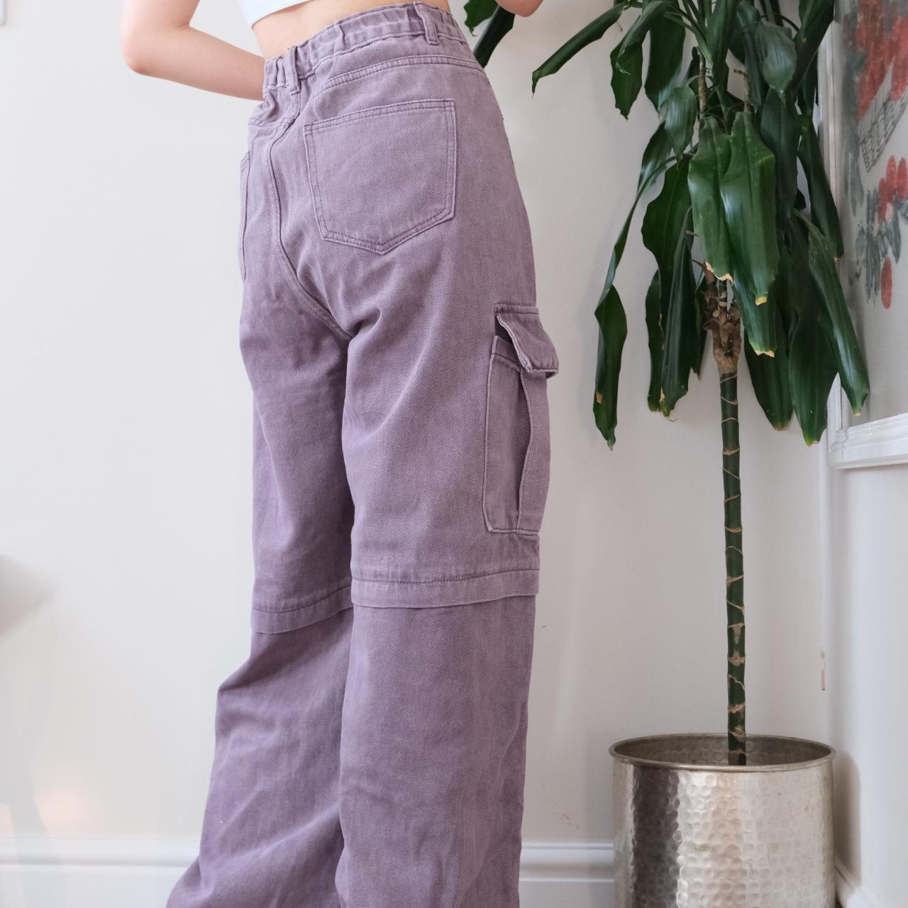 Y2K Unbelievable purple wide leg medium rise cargo jeans