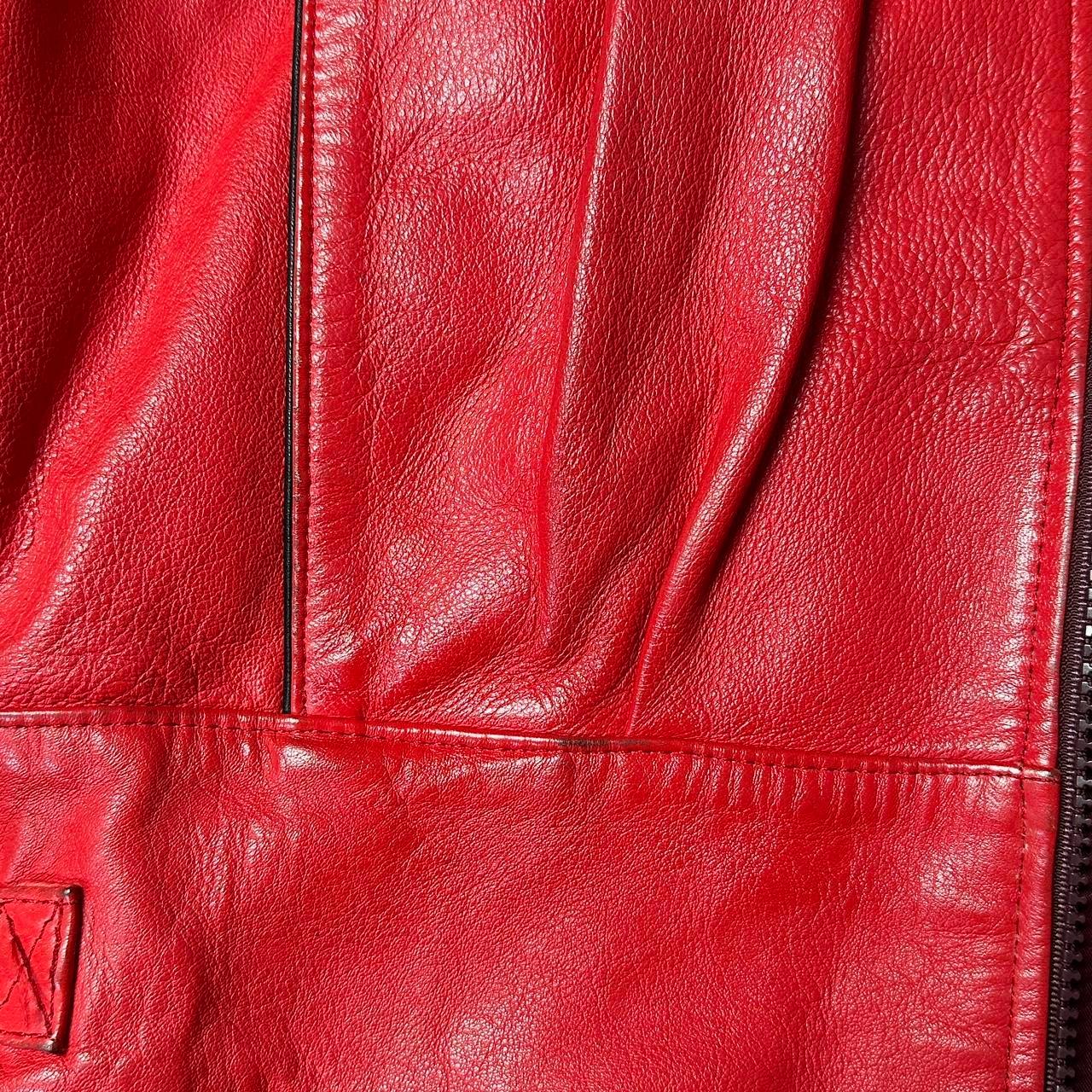 Iconic vintage 80s red leather jacket - OneCatBoutique