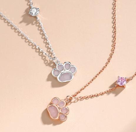 Purrfect Pawprint Sterling Silver Cat Bracelet - OneCatBoutique