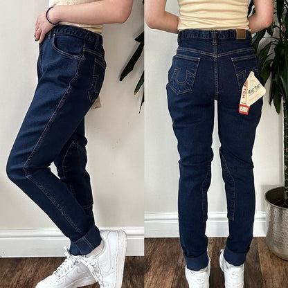 Vintage 80s navy slim leg jeans - OneCatBoutique