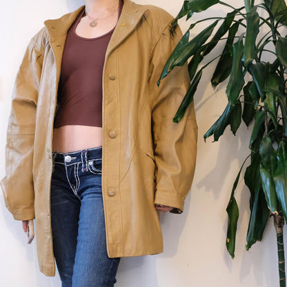 Vintage 80s Yorn Boutique unisex oversize leather jacket - OneCatBoutique