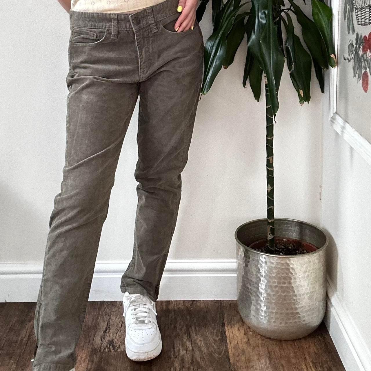 Vintage Calvin Klein Jeans y2k khaki corduroy mid rise slim leg trousers - OneCatBoutique