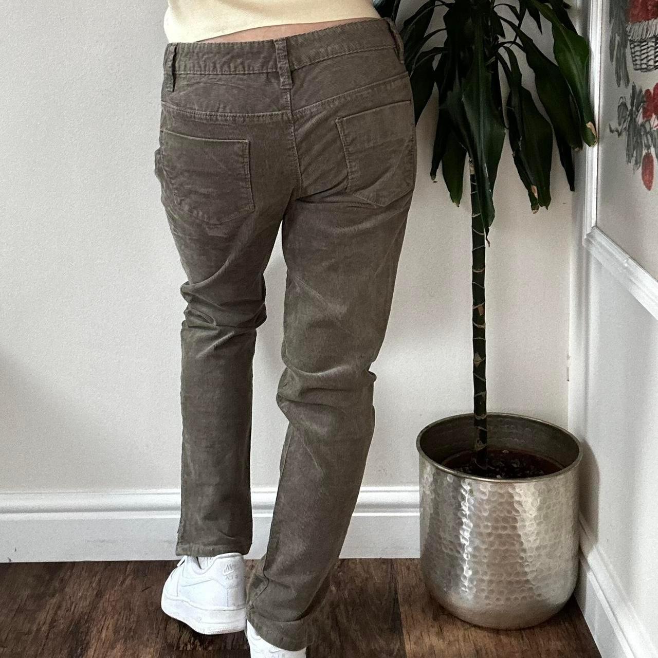 Vintage Calvin Klein Jeans y2k khaki corduroy mid rise slim leg trousers - OneCatBoutique