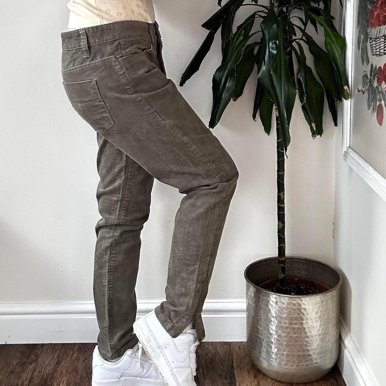 Vintage Calvin Klein Jeans y2k khaki corduroy mid rise slim leg trousers - OneCatBoutique