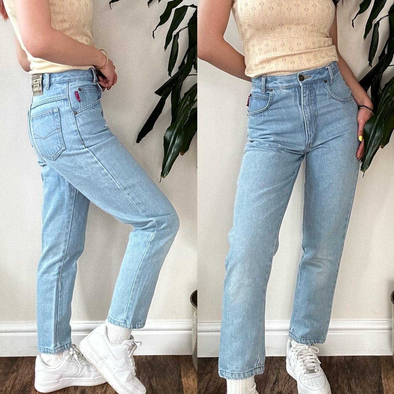 Vintage MAGIC 80s light blue high waist straight jeans - OneCatBoutique