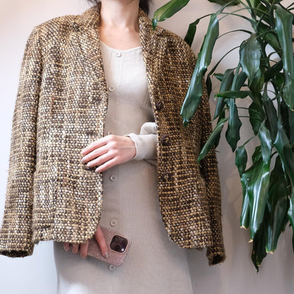 Mirella Matterini vintage brown wool mix tweed jacket - OneCatBoutique