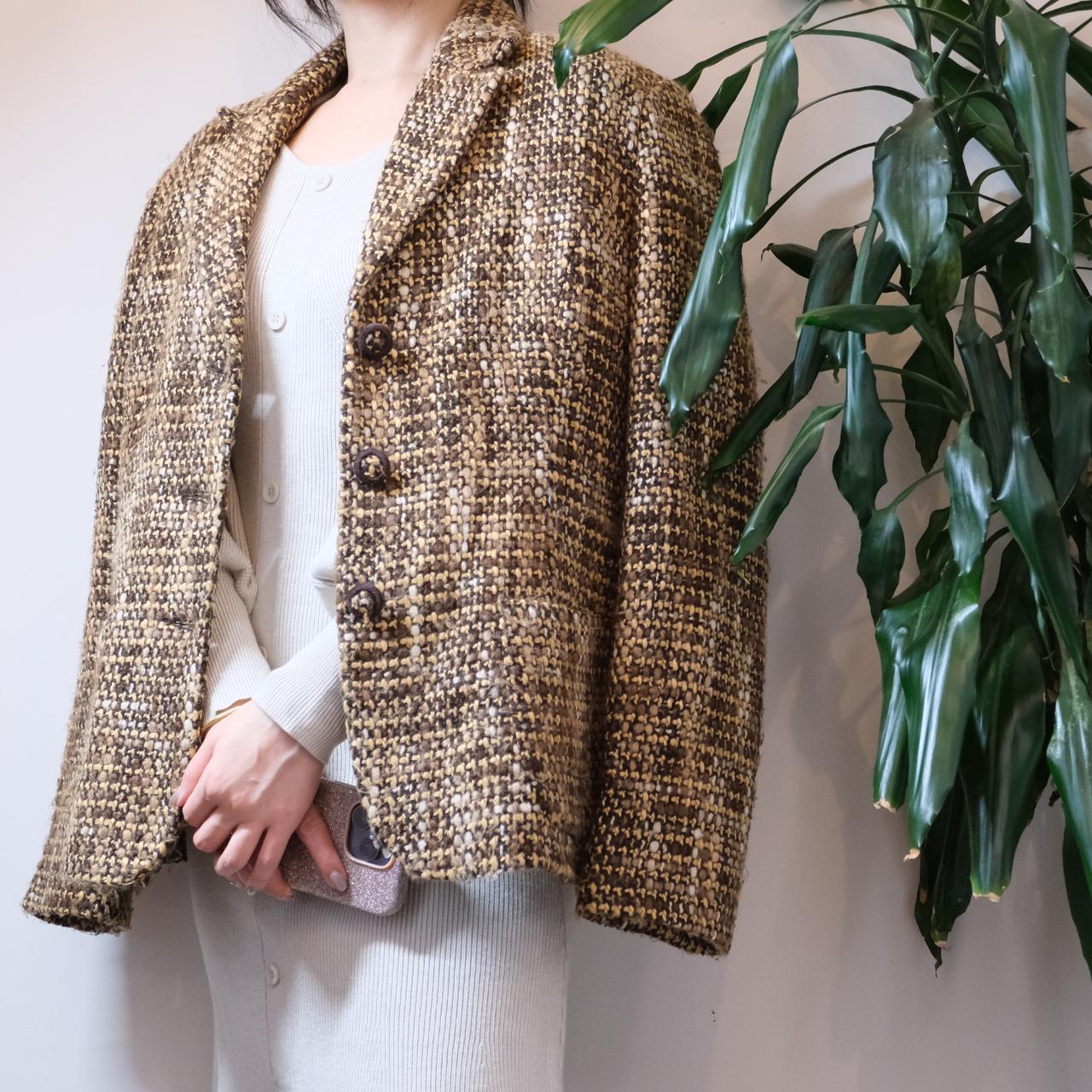 Mirella Matterini vintage brown wool mix tweed jacket - OneCatBoutique