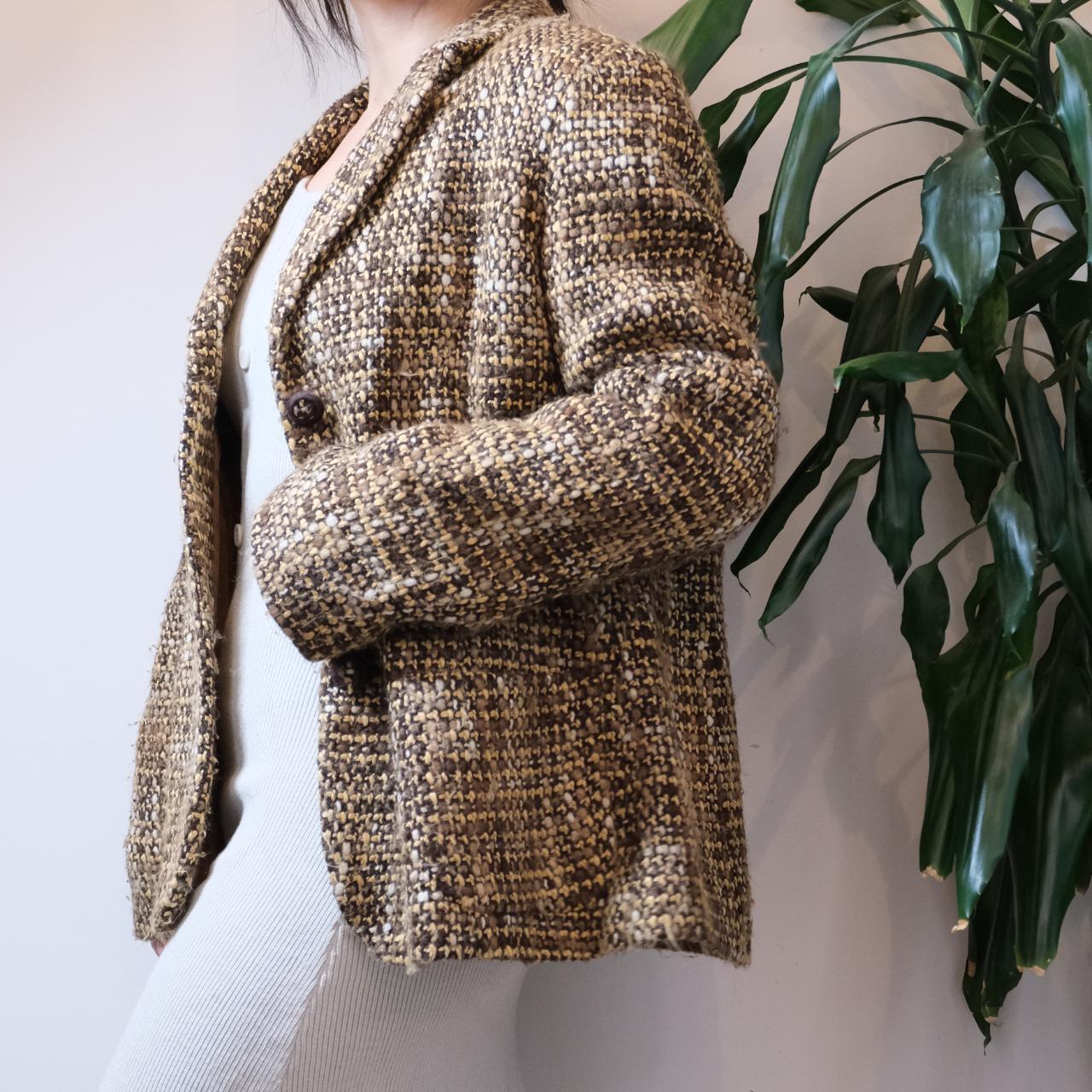 Mirella Matterini vintage brown wool mix tweed jacket - OneCatBoutique