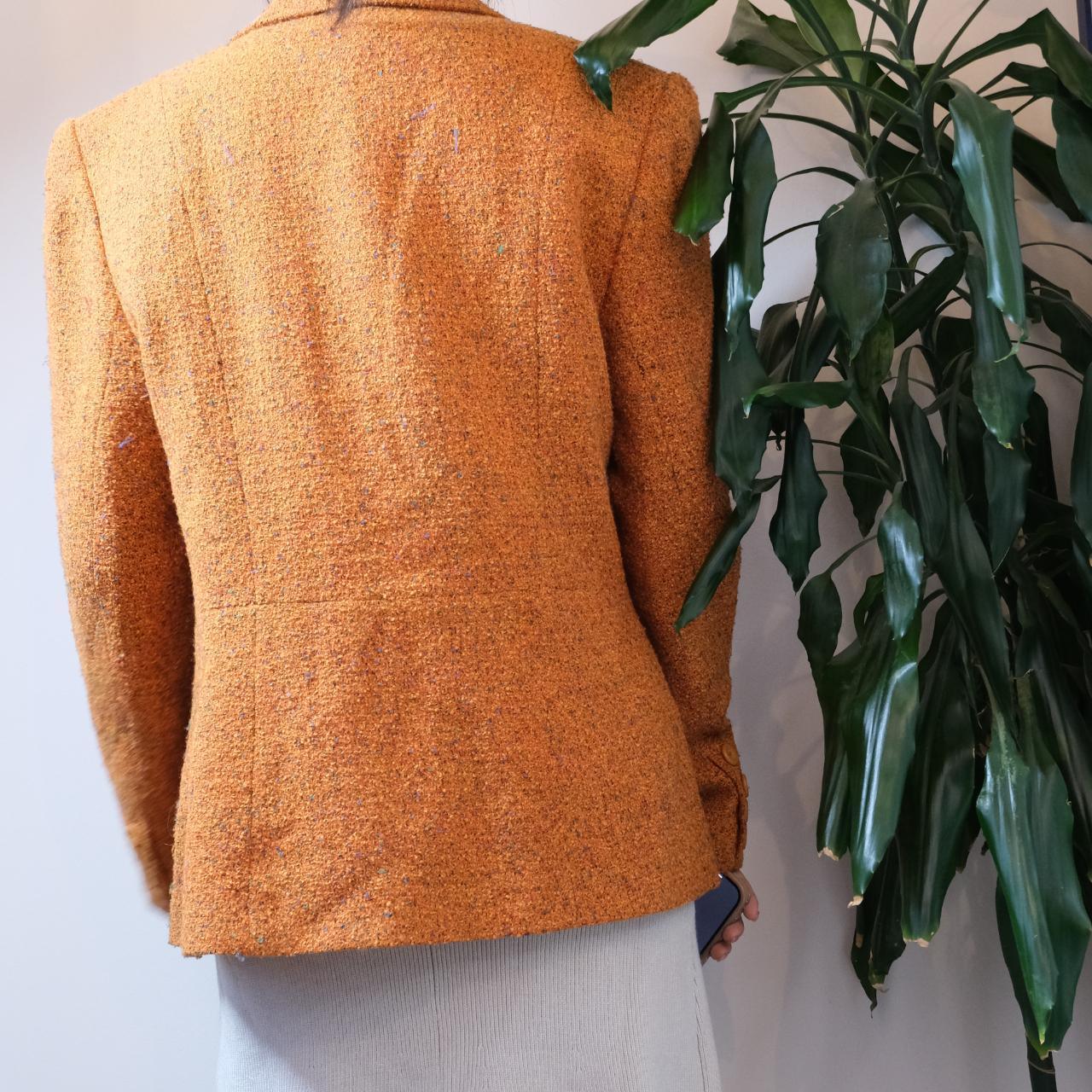 Tuzzi vintage orange wool mix double breasted tweed blazer - OneCatBoutique