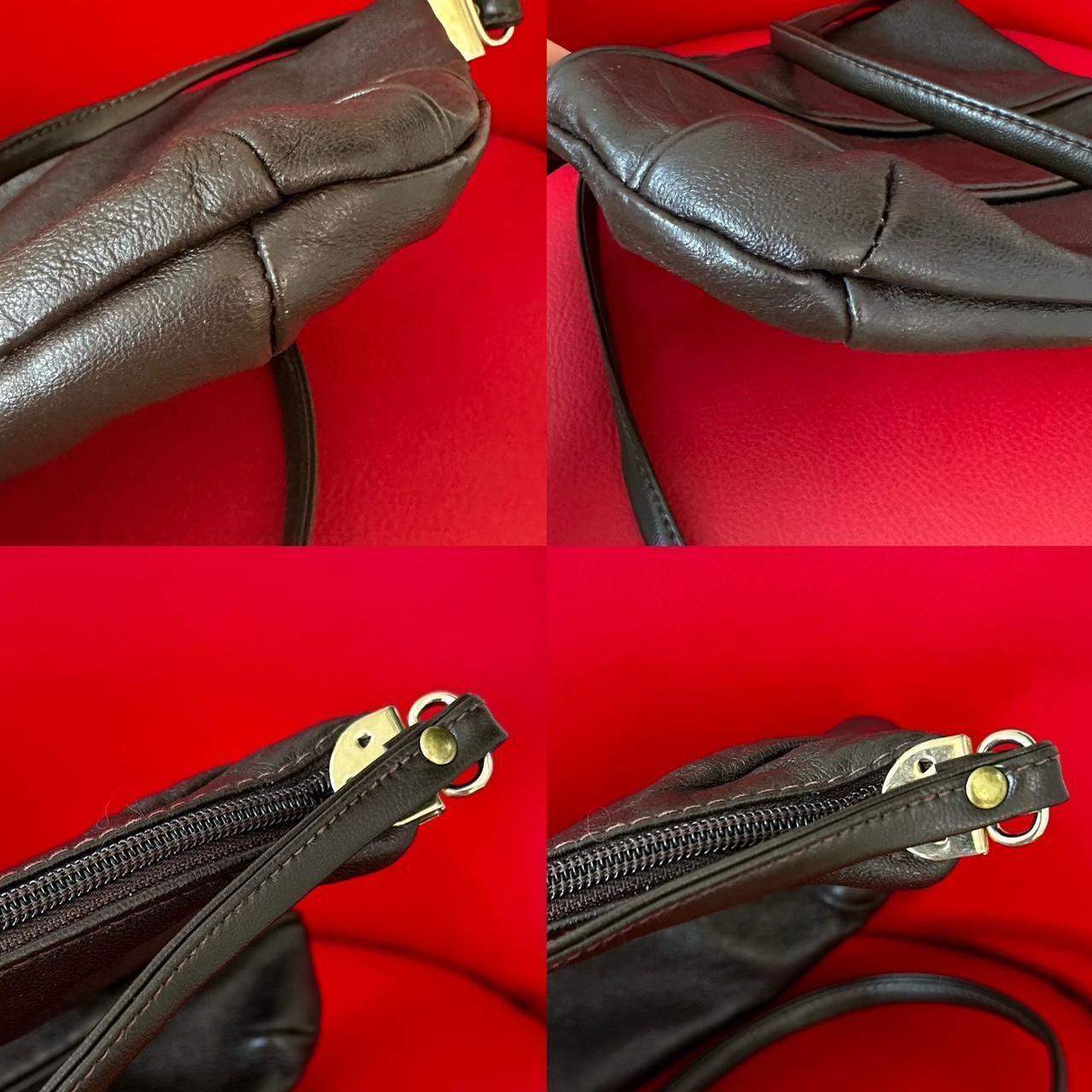 Vintage 1990s brown leather shoulder bag - OneCatBoutique