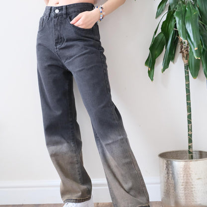 Vintage Y2K ombré mid rise straight jeans - OneCatBoutique