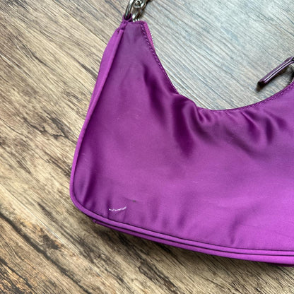 Y2K Urban Outfitters purple satin shoulder bag - OneCatBoutique